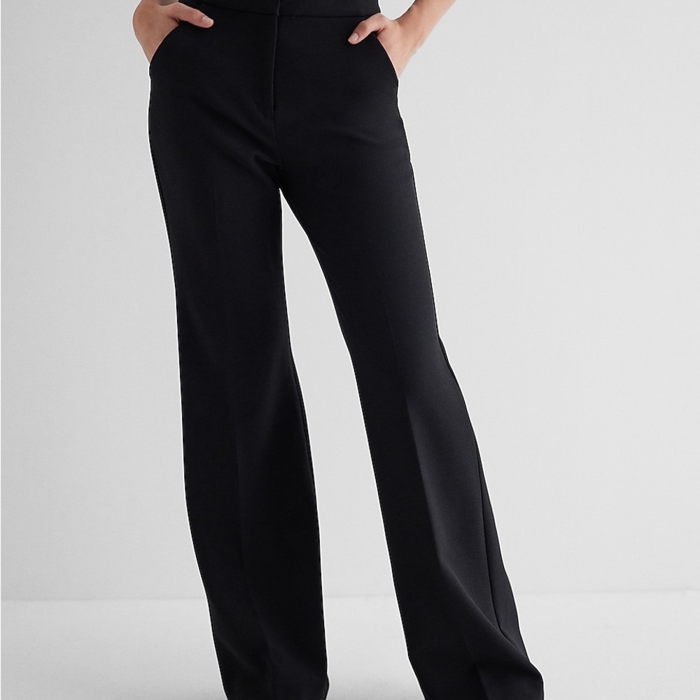 Editor High Waisted Trouser Flare Pant. Express Black Trouser. Size 10 Short.